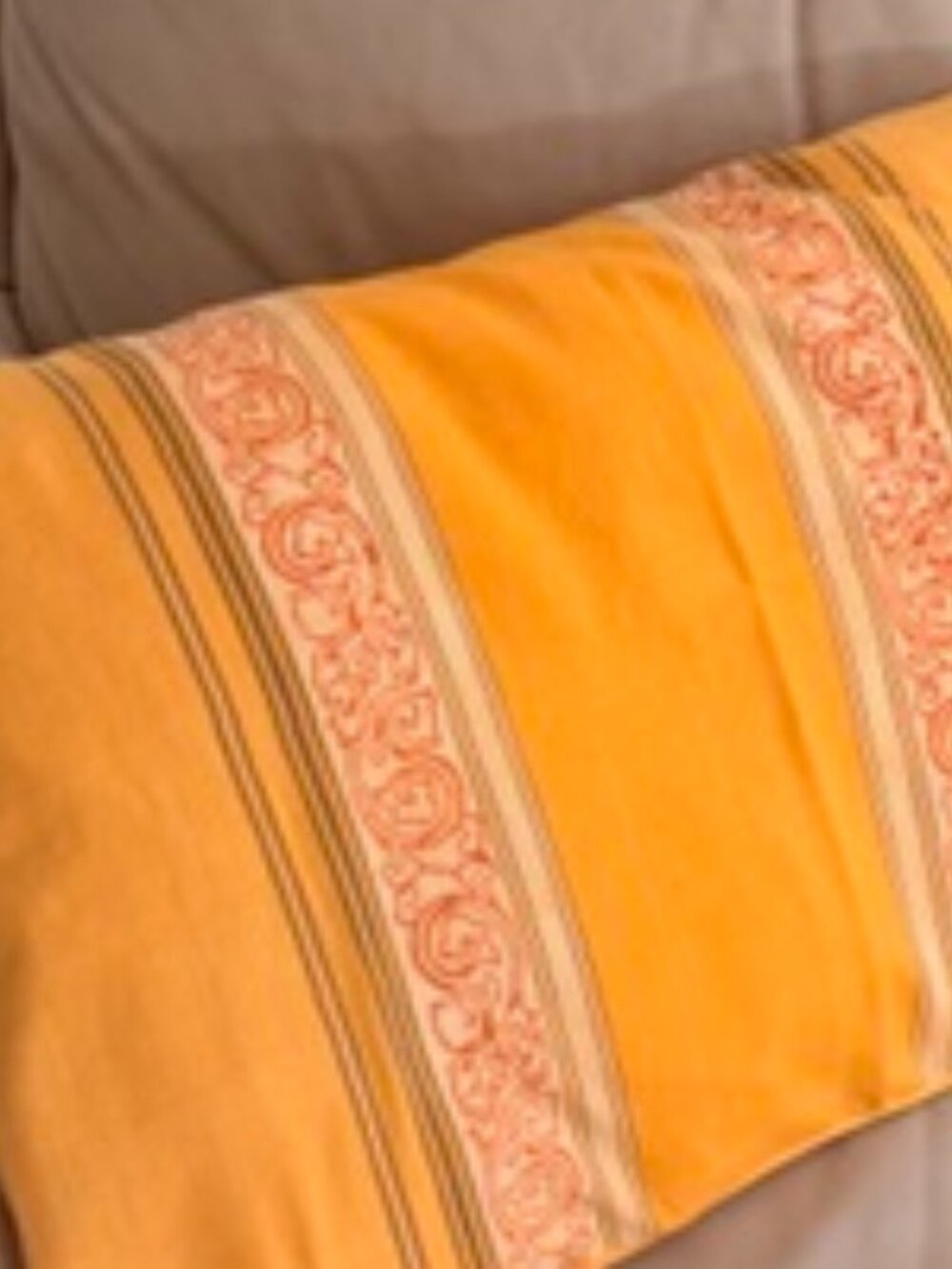 Nepalese Handwoven Golds olds 100% cotton Throw Pillowcase 18" x 29" - Picture 4 of 6